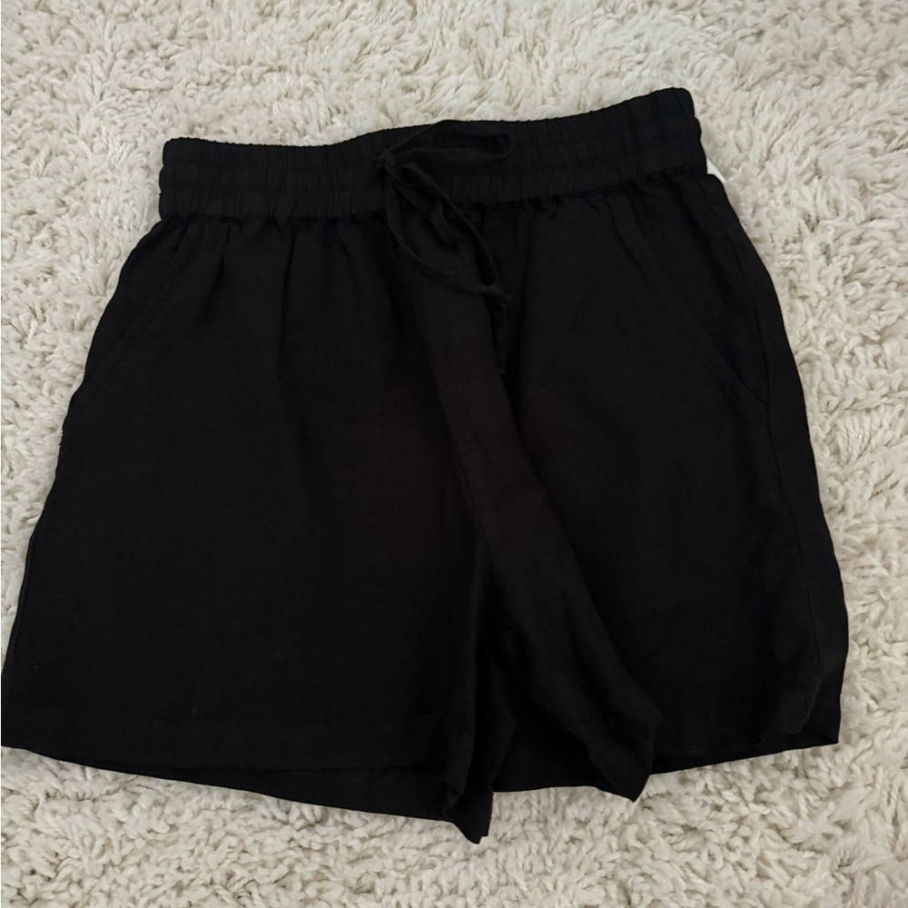 YFB black linen shorts size xs
